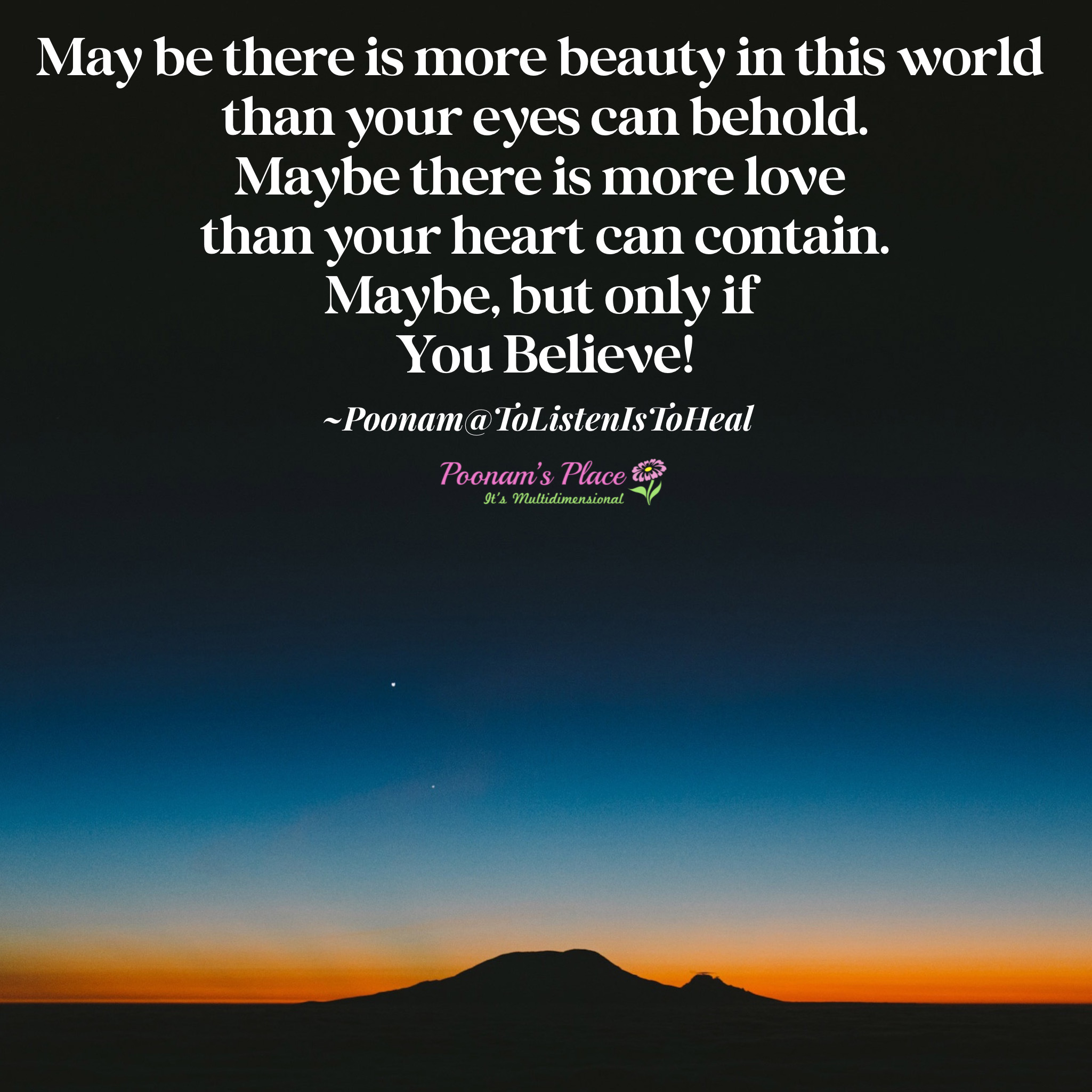 “If You Believe” by: Poonam