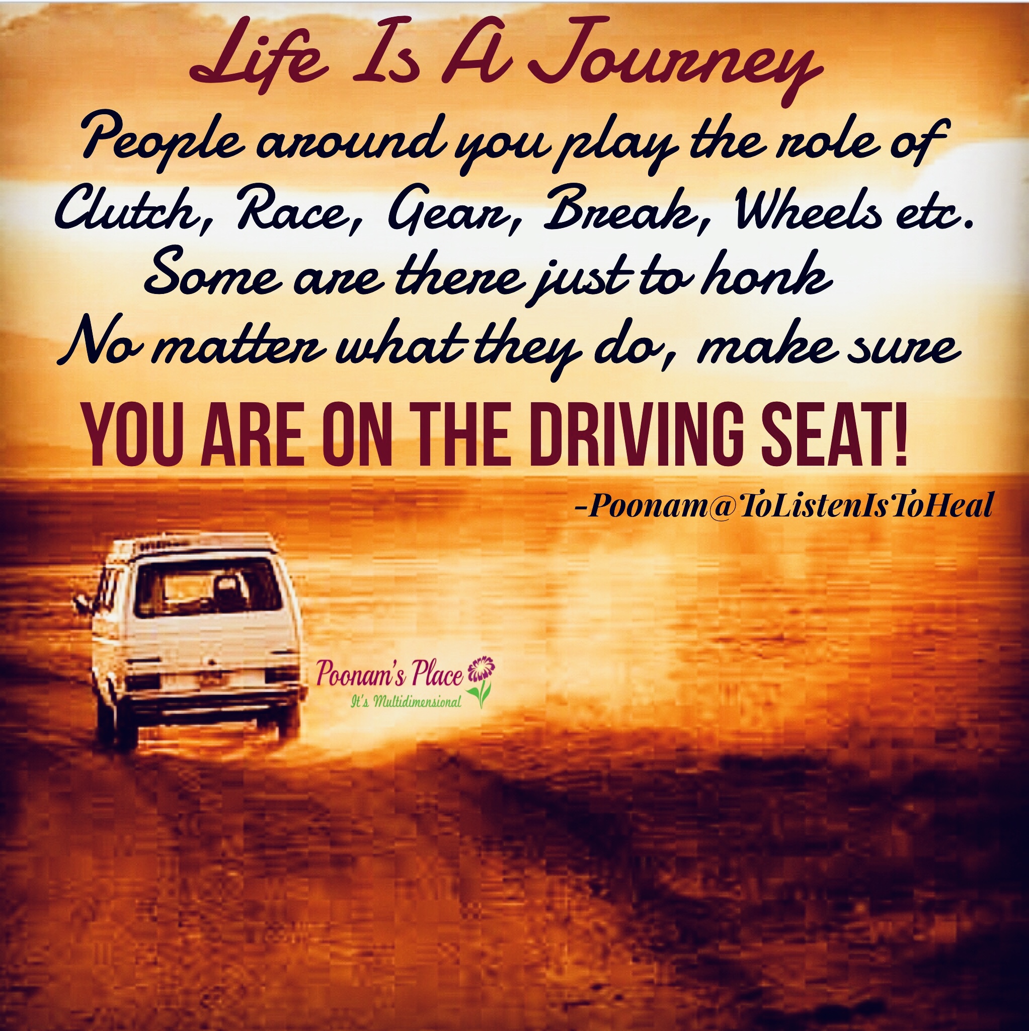 “Your Driving Seat” by: Poonam